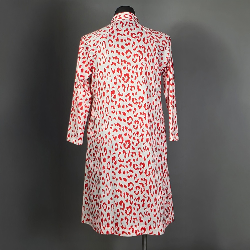 Travel-Lite Vintage‎ Red White Animal Print Zip Mock Neck Dress Medium - Picture 4 of 9